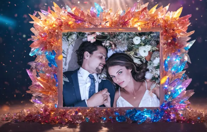 Luxurious 3D Crystal Wedding Photo Frame Slideshow